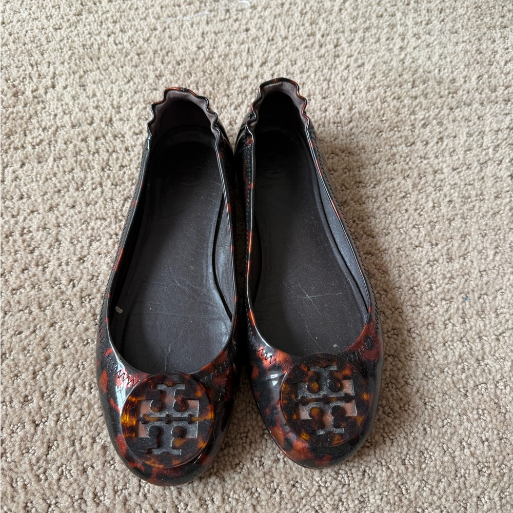 TORY BURCH Women's Black and Brown Flats